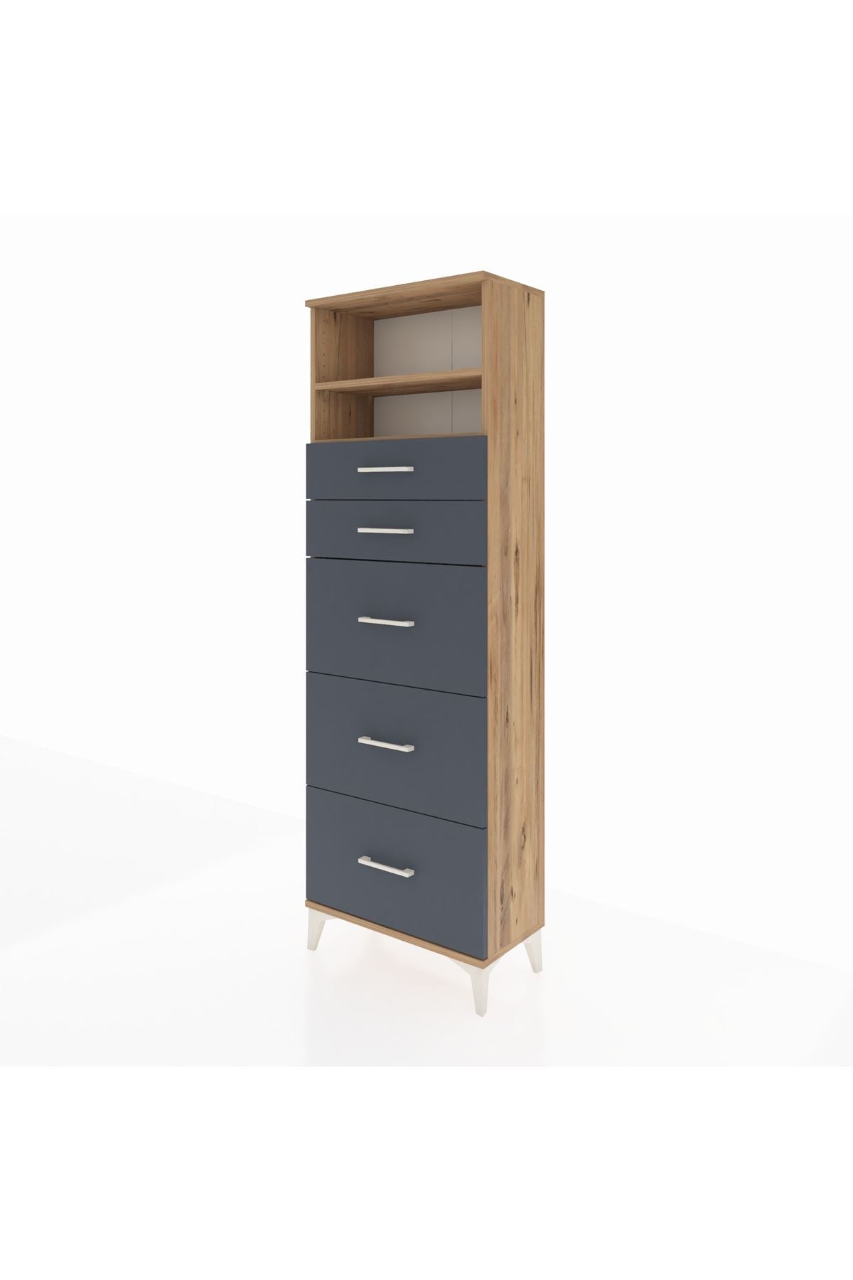 Arges Dolap 2 Raflı 5 Çekmeceli 60x30x182 - S23M050V8A