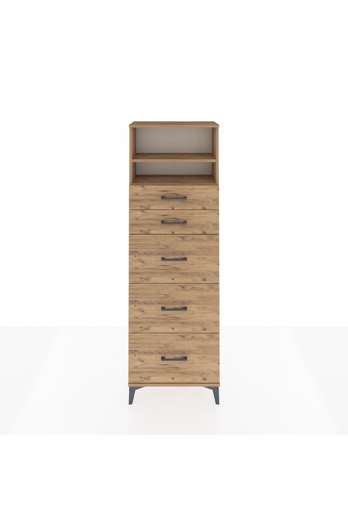 Arges Dolap 2 Raflı 5 Çekmeceli 60x30x182 - S23M050V9A
