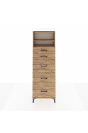 Arges Dolap 2 Raflı 5 Çekmeceli 60x30x182 - S23M050V9A