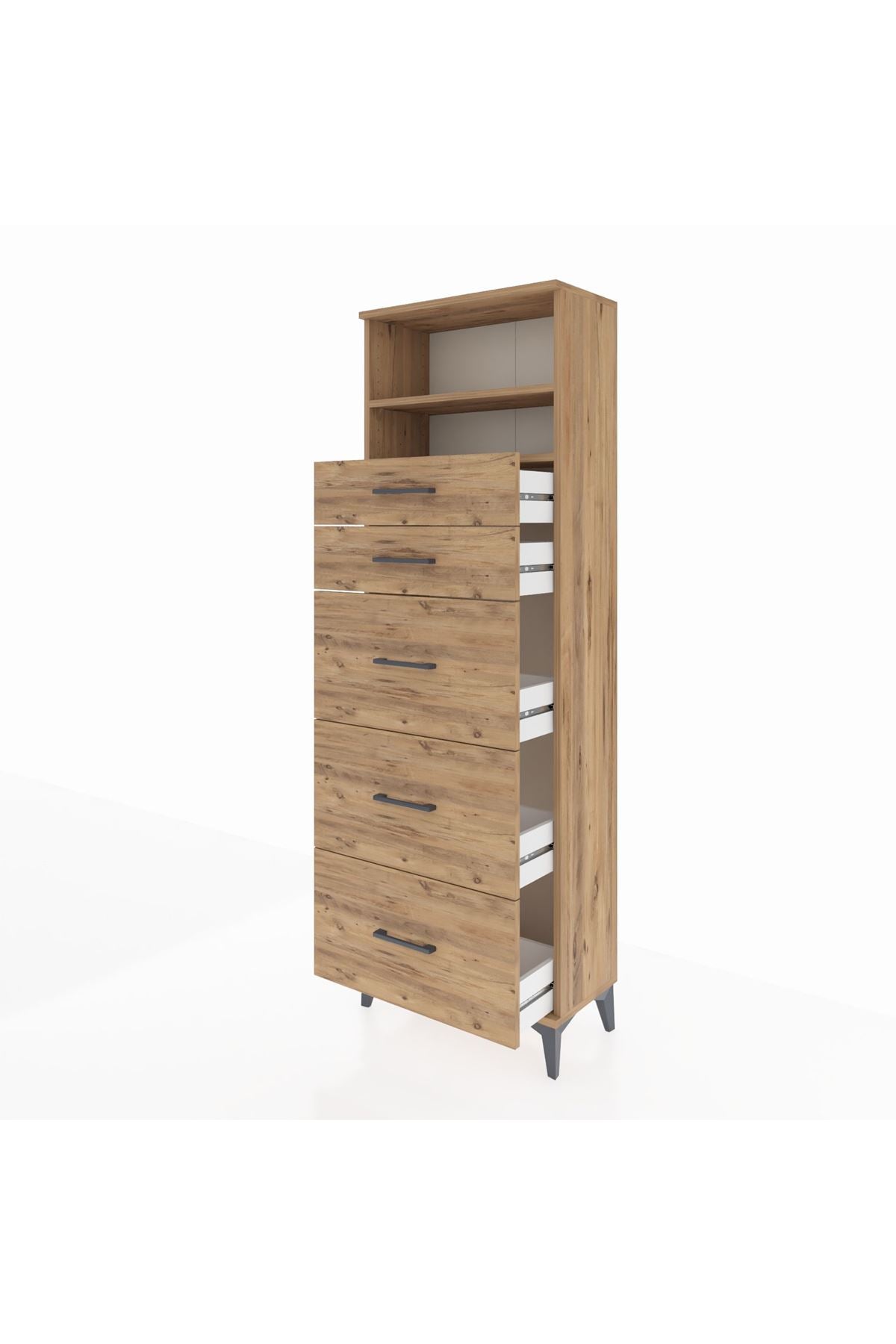 Arges Dolap 2 Raflı 5 Çekmeceli 60x30x182 - S23M050V9A