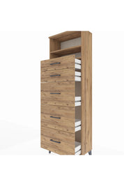 Arges Dolap 2 Raflı 5 Çekmeceli 60x30x182 - S23M050V9A