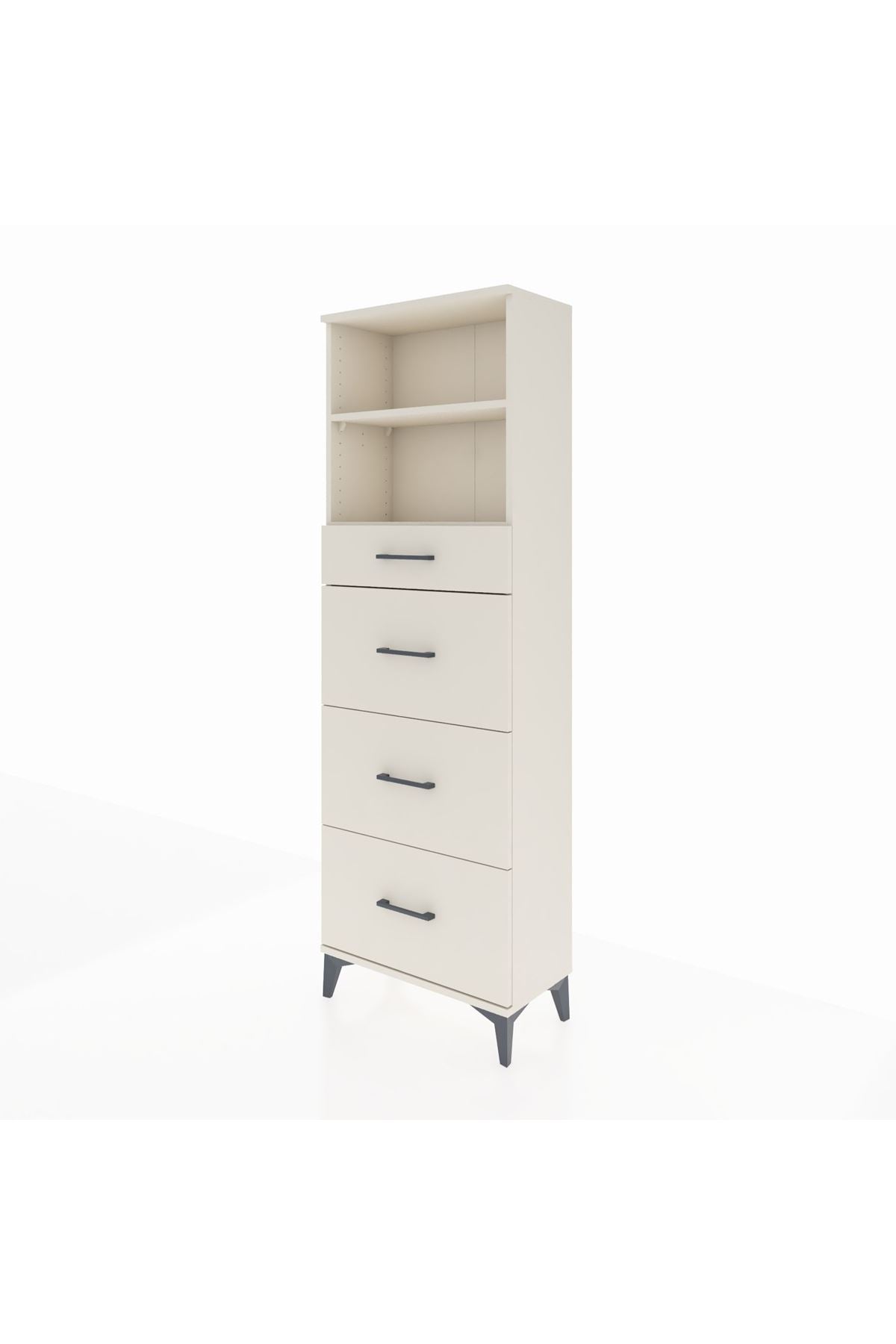 Arges Dolap 2 Raflı 4 Çekmeceli 60x30x182 - S23M051V1A