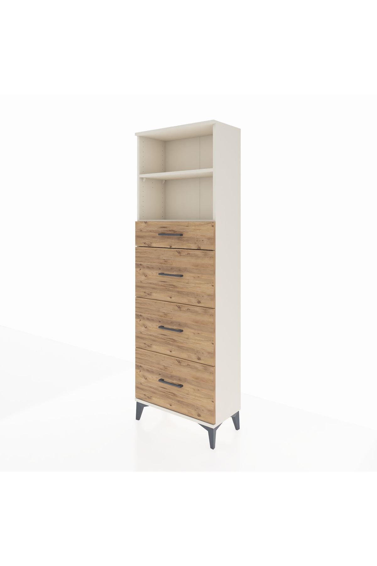 Arges Dolap 2 Raflı 4 Çekmeceli 60x30x182 - S23M051V3A
