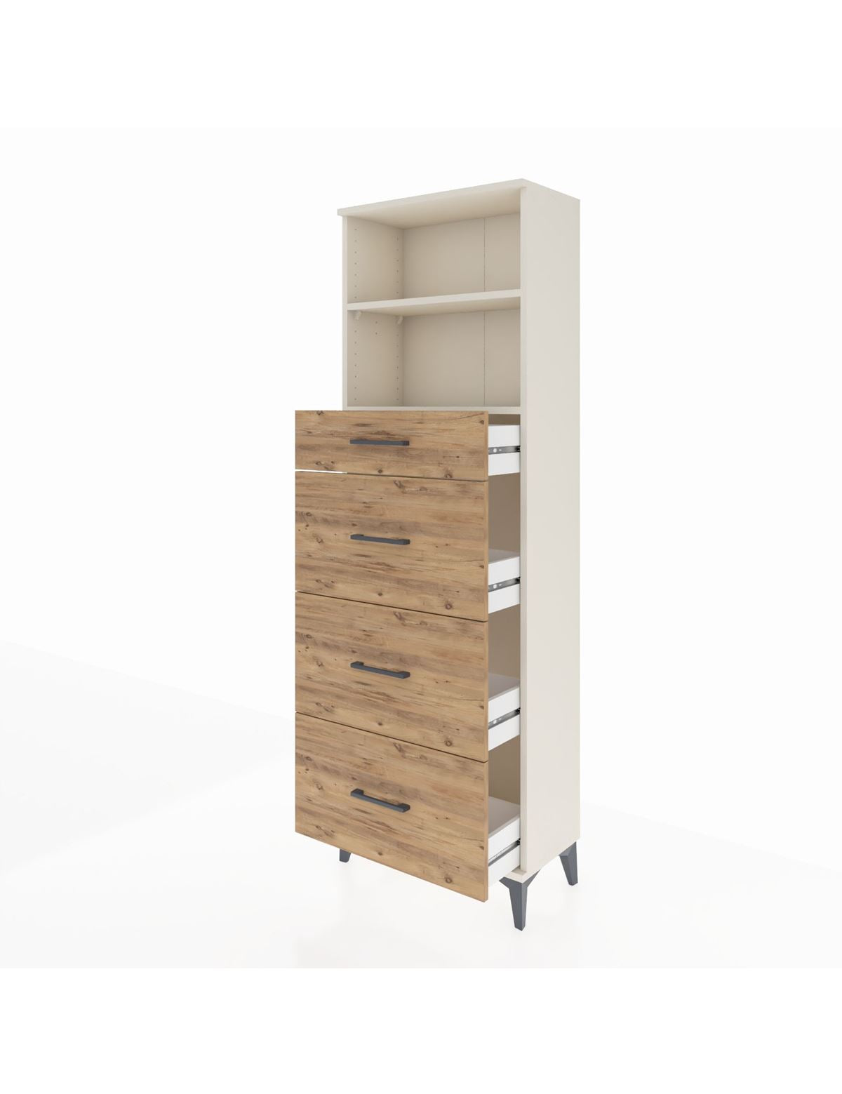 Arges Dolap 2 Raflı 4 Çekmeceli 60x30x182 - S23M051V3A