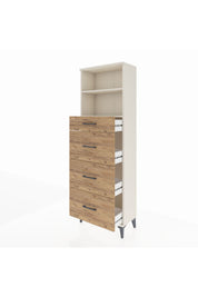 Arges Dolap 2 Raflı 4 Çekmeceli 60x30x182 - S23M051V3A