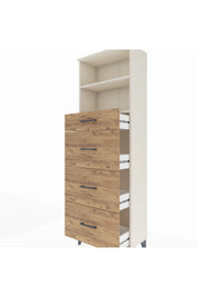 Arges Dolap 2 Raflı 4 Çekmeceli 60x30x182 - S23M051V3A