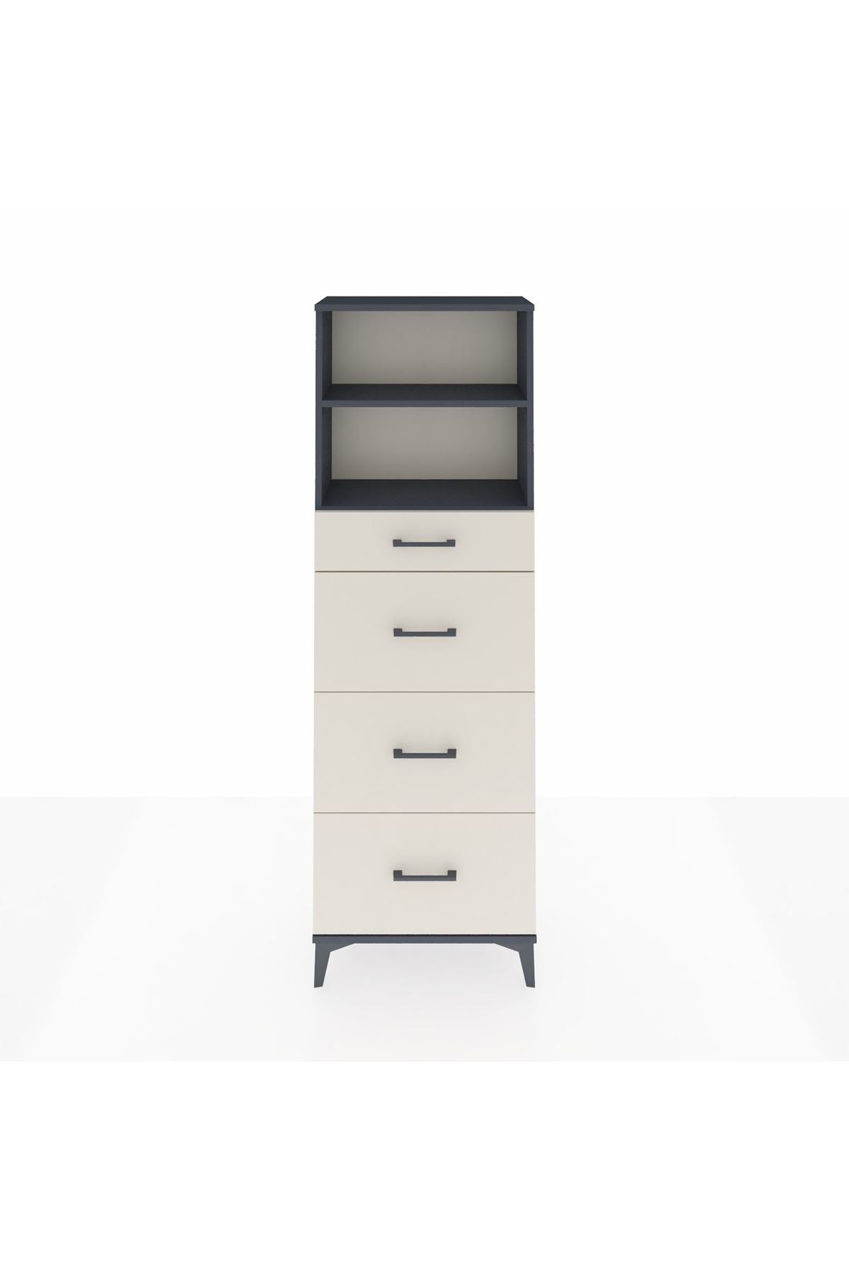 Arges Dolap 2 Raflı 4 Çekmeceli 60x30x182 - S23M051V4A