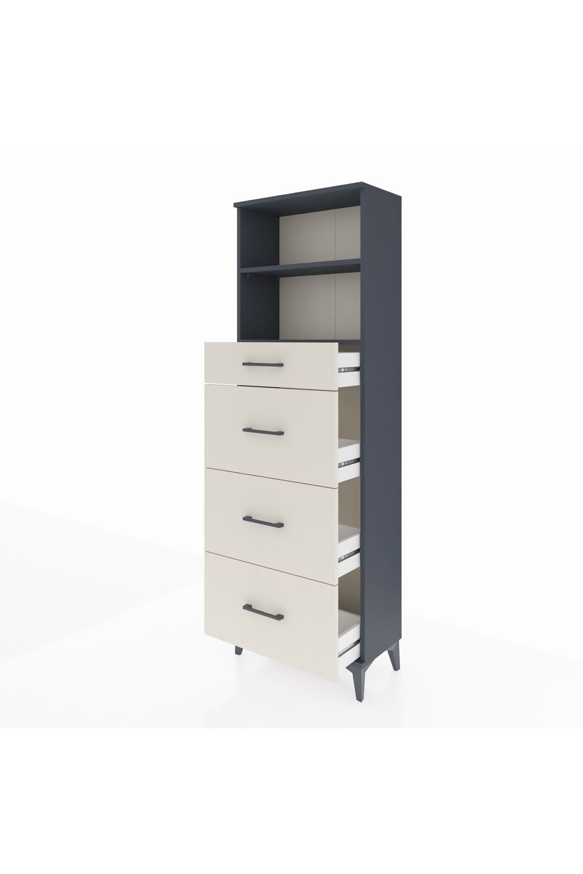 Arges Dolap 2 Raflı 4 Çekmeceli 60x30x182 - S23M051V4A