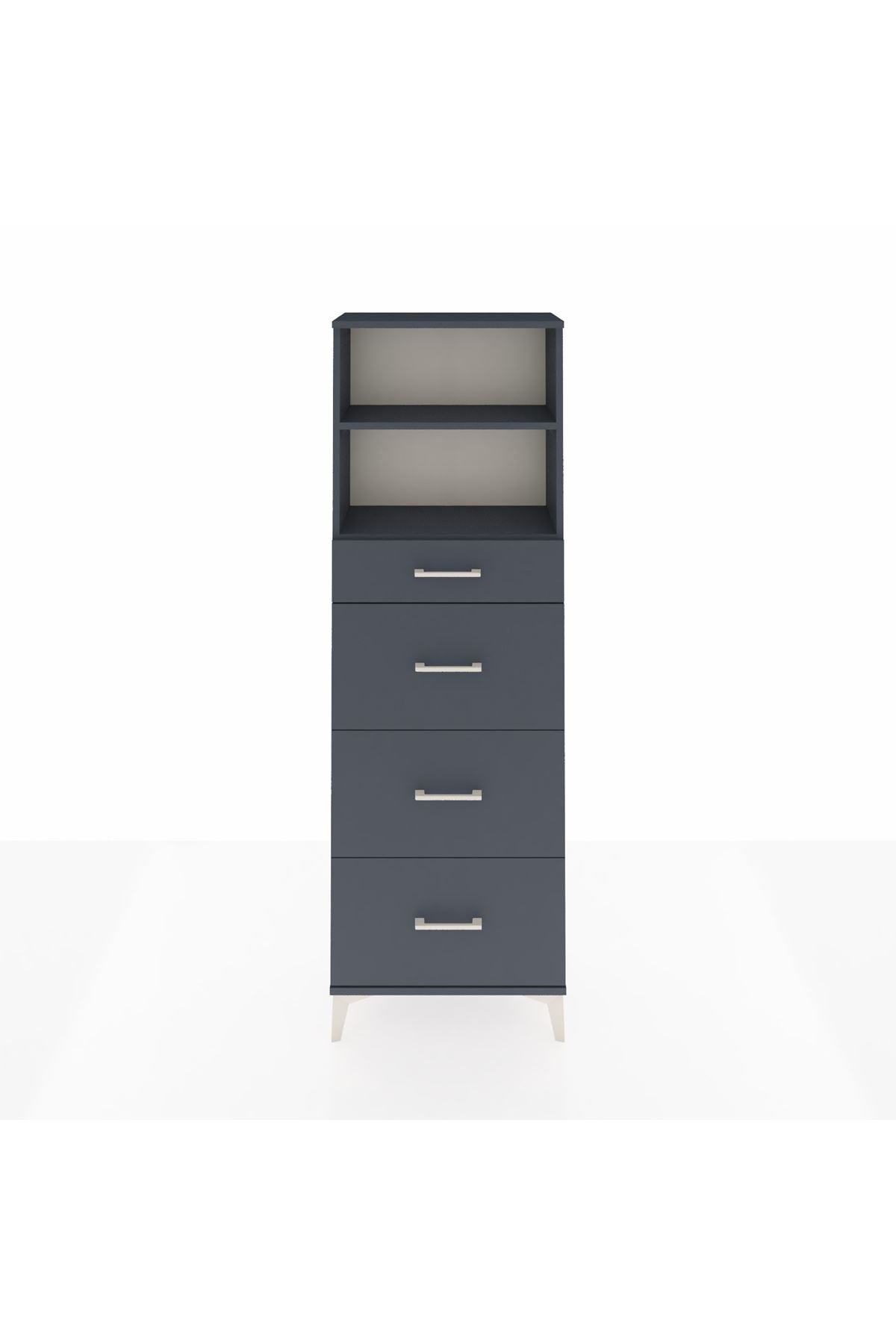 Arges Dolap 2 Raflı 4 Çekmeceli 60x30x182 - S23M051V5A