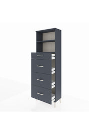 Arges Dolap 2 Raflı 4 Çekmeceli 60x30x182 - S23M051V5A