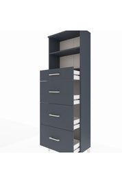Arges Dolap 2 Raflı 4 Çekmeceli 60x30x182 - S23M051V5A