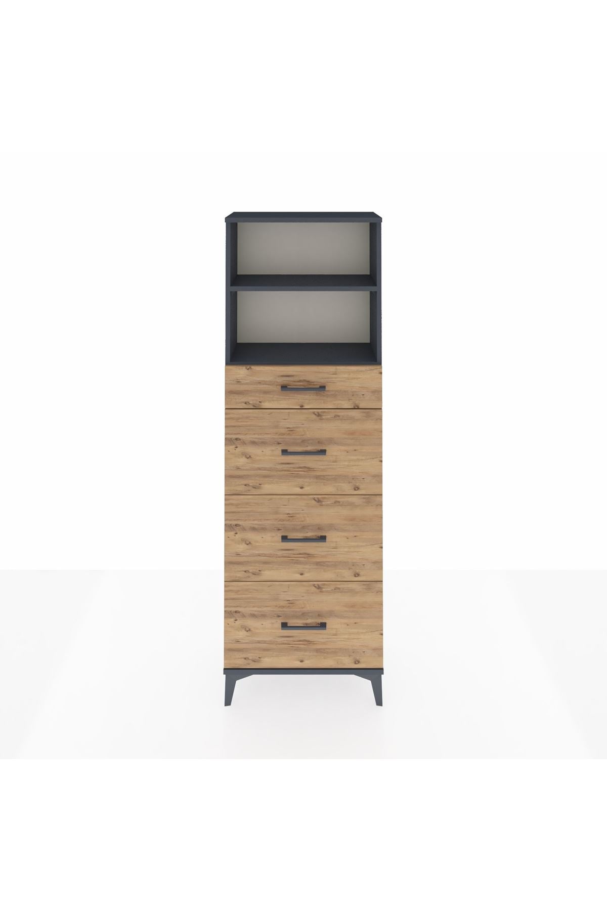 Arges Dolap 2 Raflı 4 Çekmeceli 60x30x182 - S23M051V6A