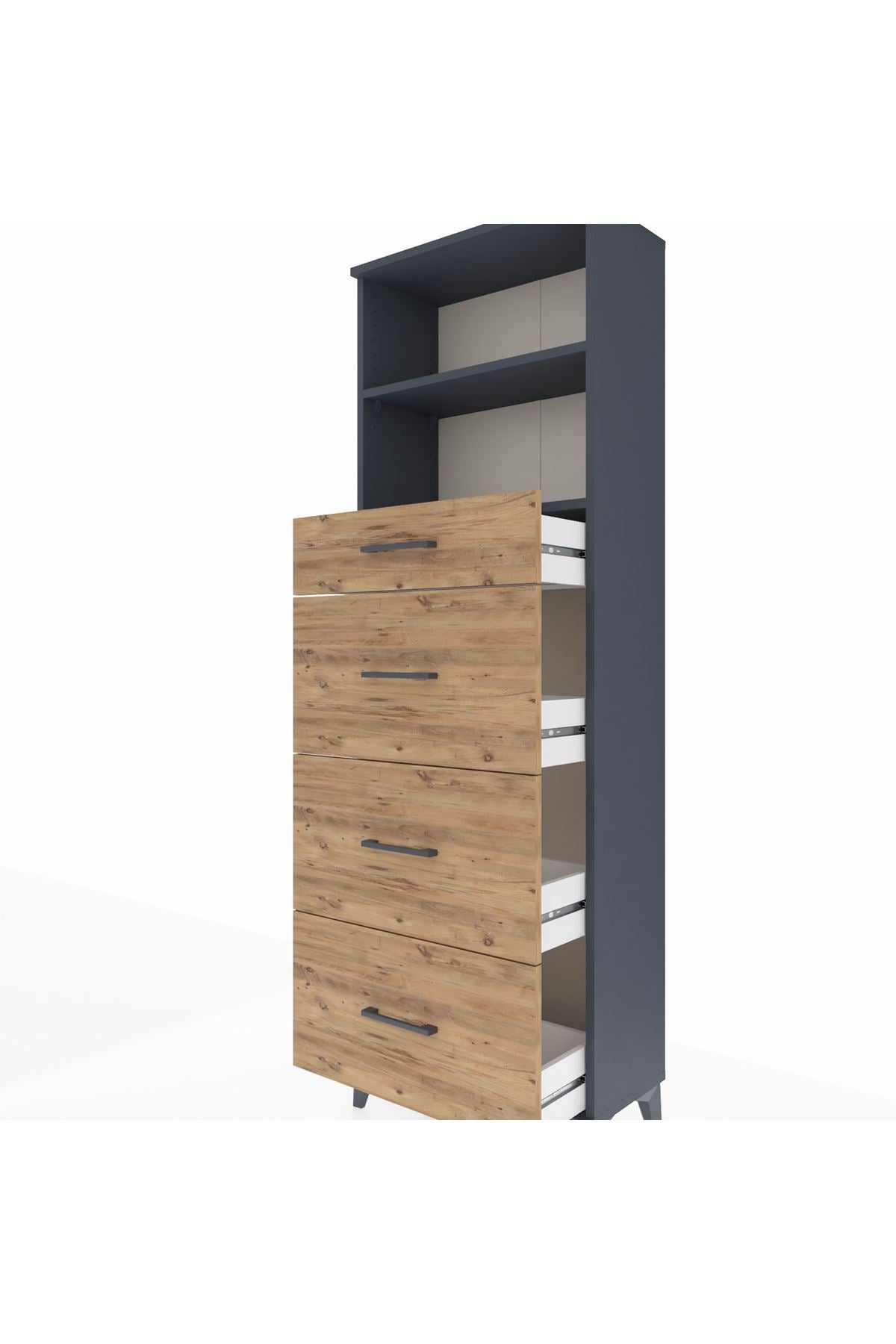Arges Dolap 2 Raflı 4 Çekmeceli 60x30x182 - S23M051V6A