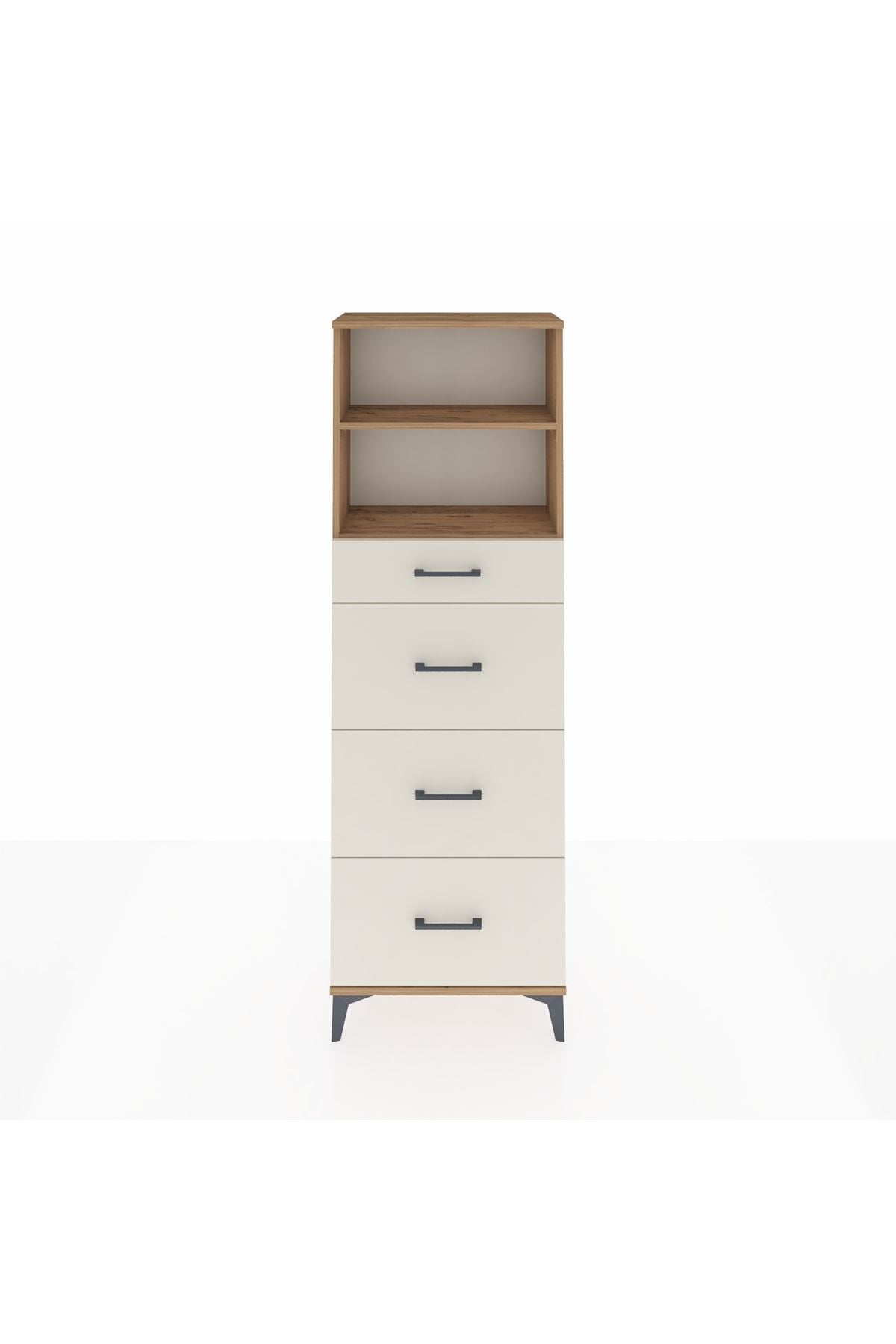 Arges Dolap 2 Raflı 4 Çekmeceli 60x30x182 - S23M051V7A