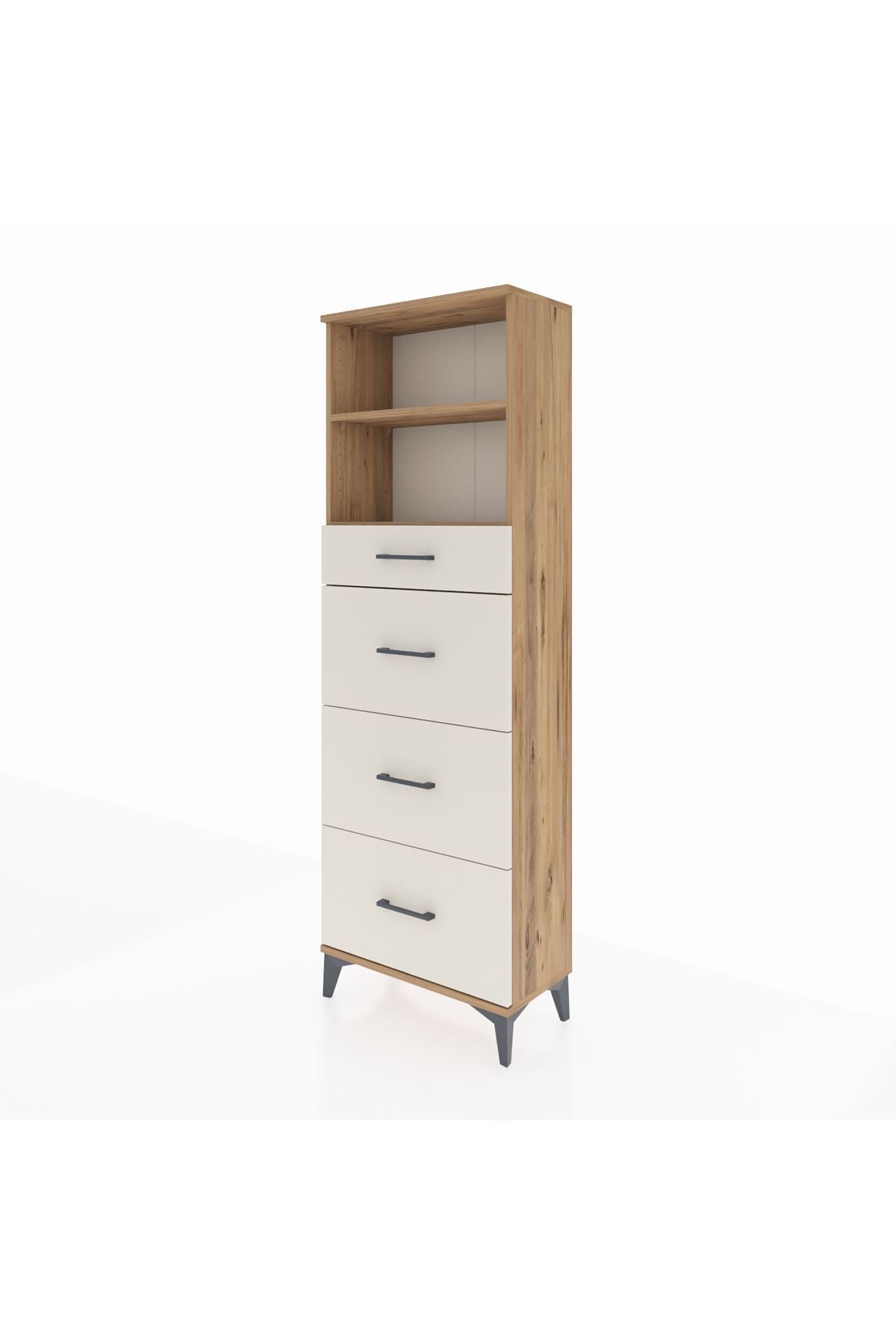 Arges Dolap 2 Raflı 4 Çekmeceli 60x30x182 - S23M051V7A