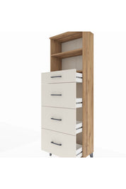 Arges Dolap 2 Raflı 4 Çekmeceli 60x30x182 - S23M051V7A