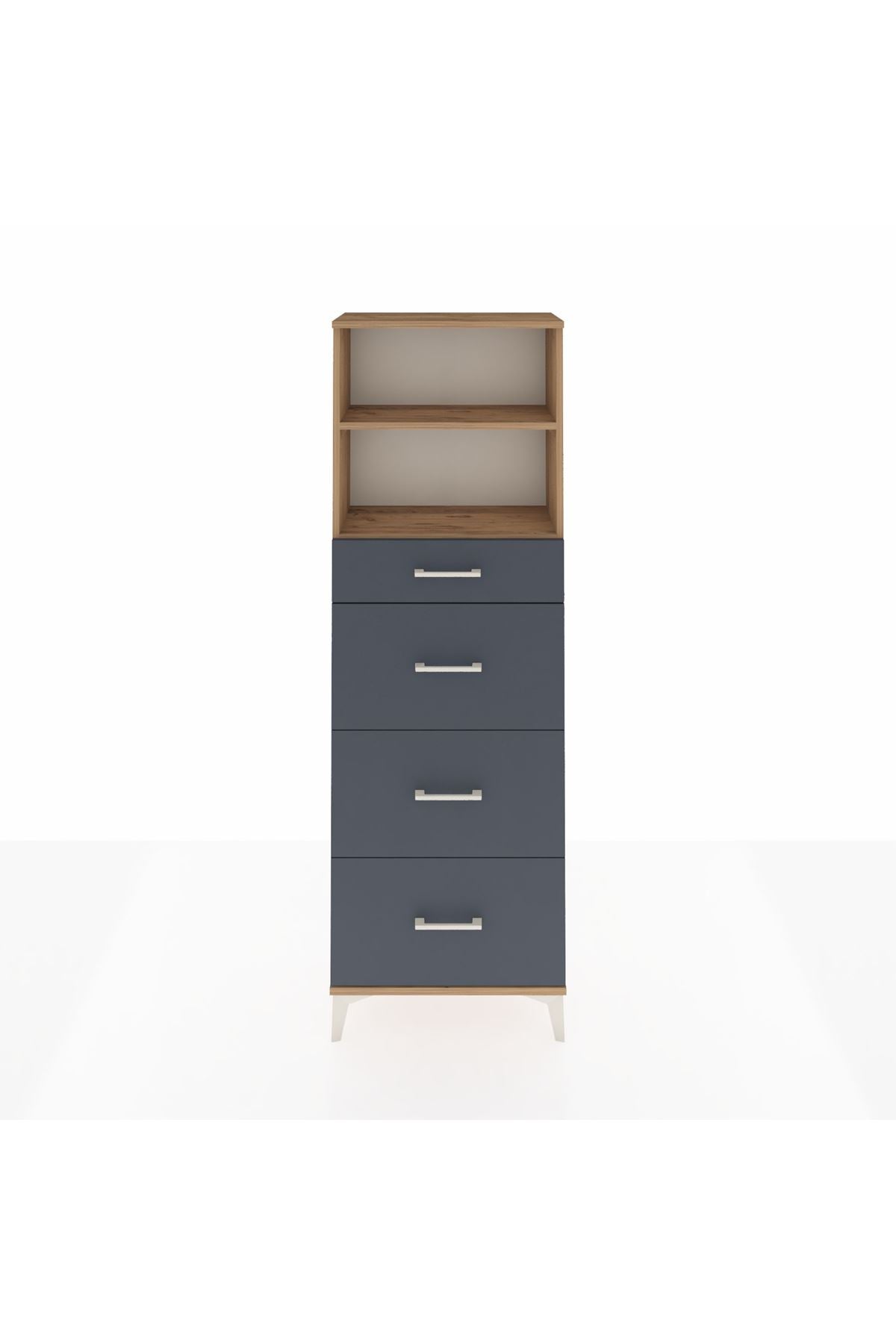 Arges Dolap 2 Raflı 4 Çekmeceli 60x30x182 - S23M051V8A
