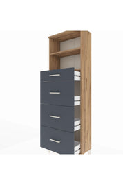 Arges Dolap 2 Raflı 4 Çekmeceli 60x30x182 - S23M051V8A