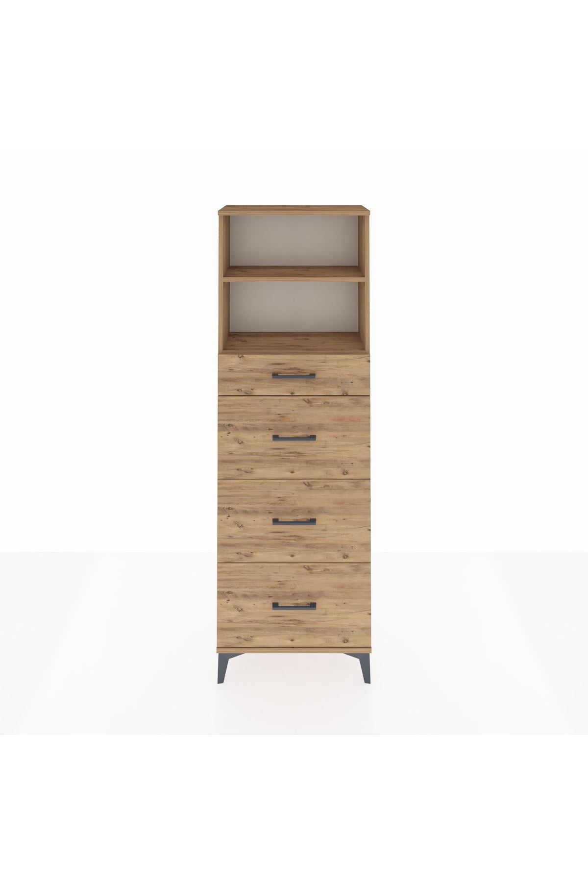 Arges Dolap 2 Raflı 4 Çekmeceli 60x30x182 - S23M051V9A