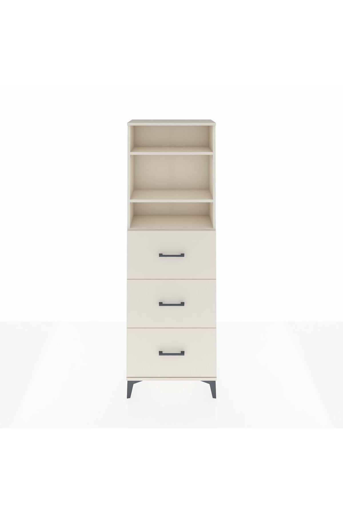 Arges Dolap 3 Raflı 3 Çekmeceli 60x30x182 - S23M052V1A
