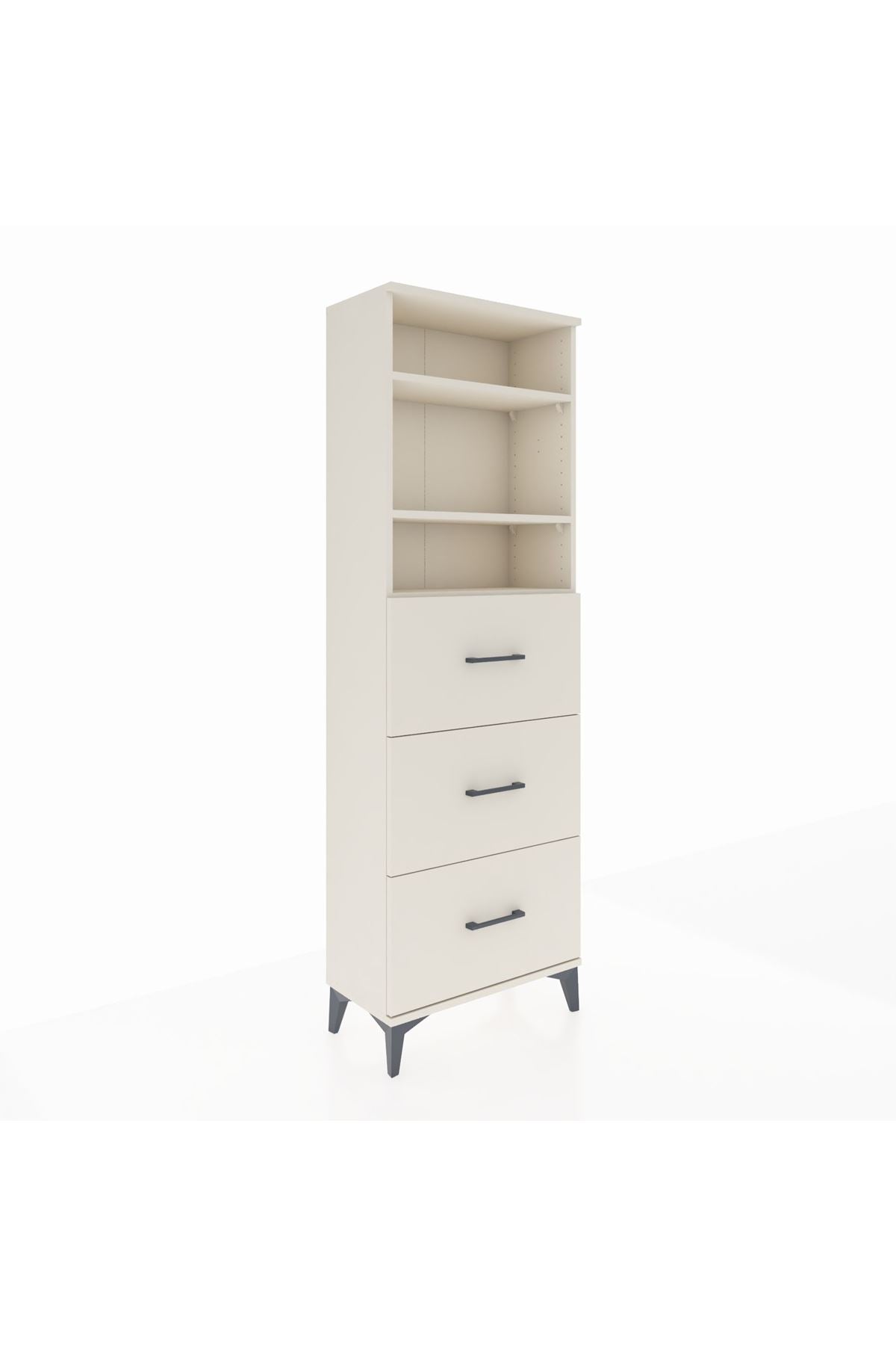 Arges Dolap 3 Raflı 3 Çekmeceli 60x30x182 - S23M052V1A