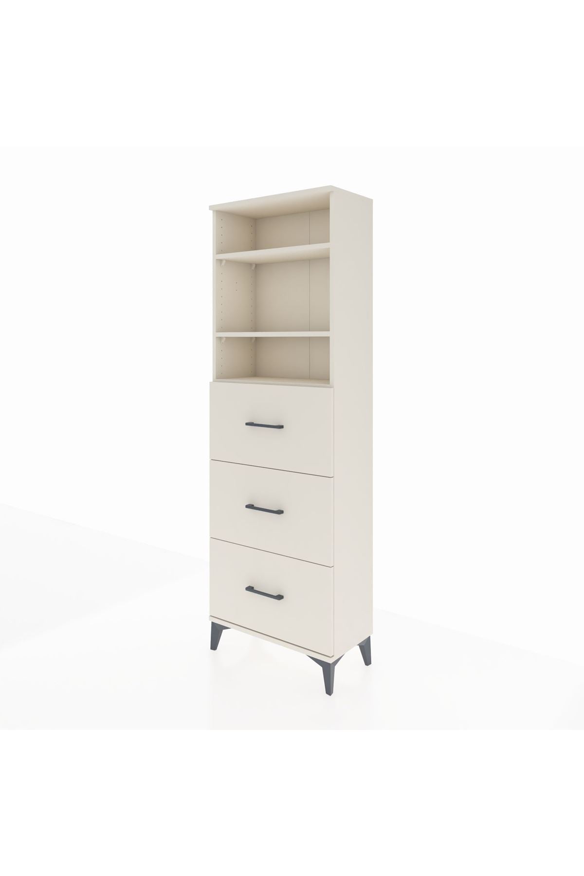 Arges Dolap 3 Raflı 3 Çekmeceli 60x30x182 - S23M052V1A