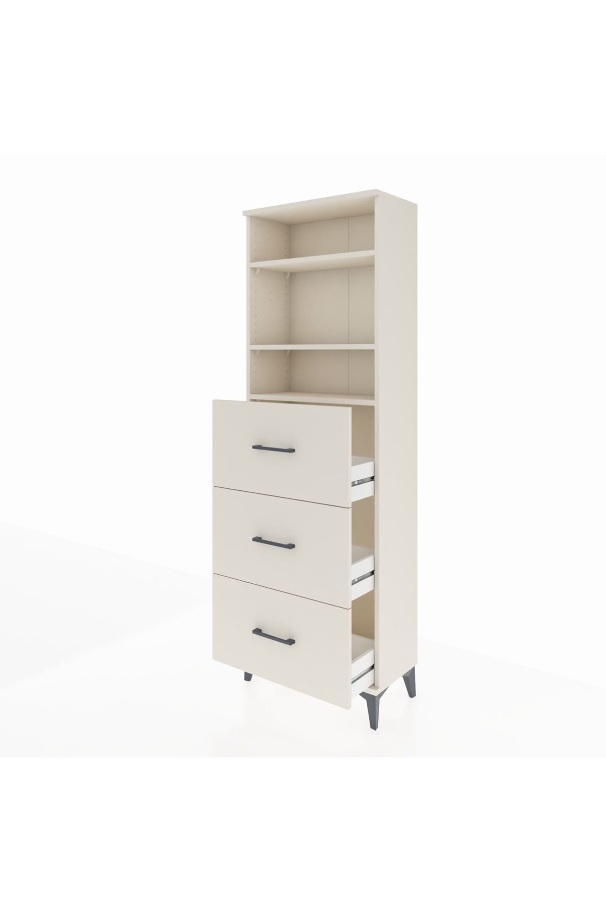 Arges Dolap 3 Raflı 3 Çekmeceli 60x30x182 - S23M052V1A