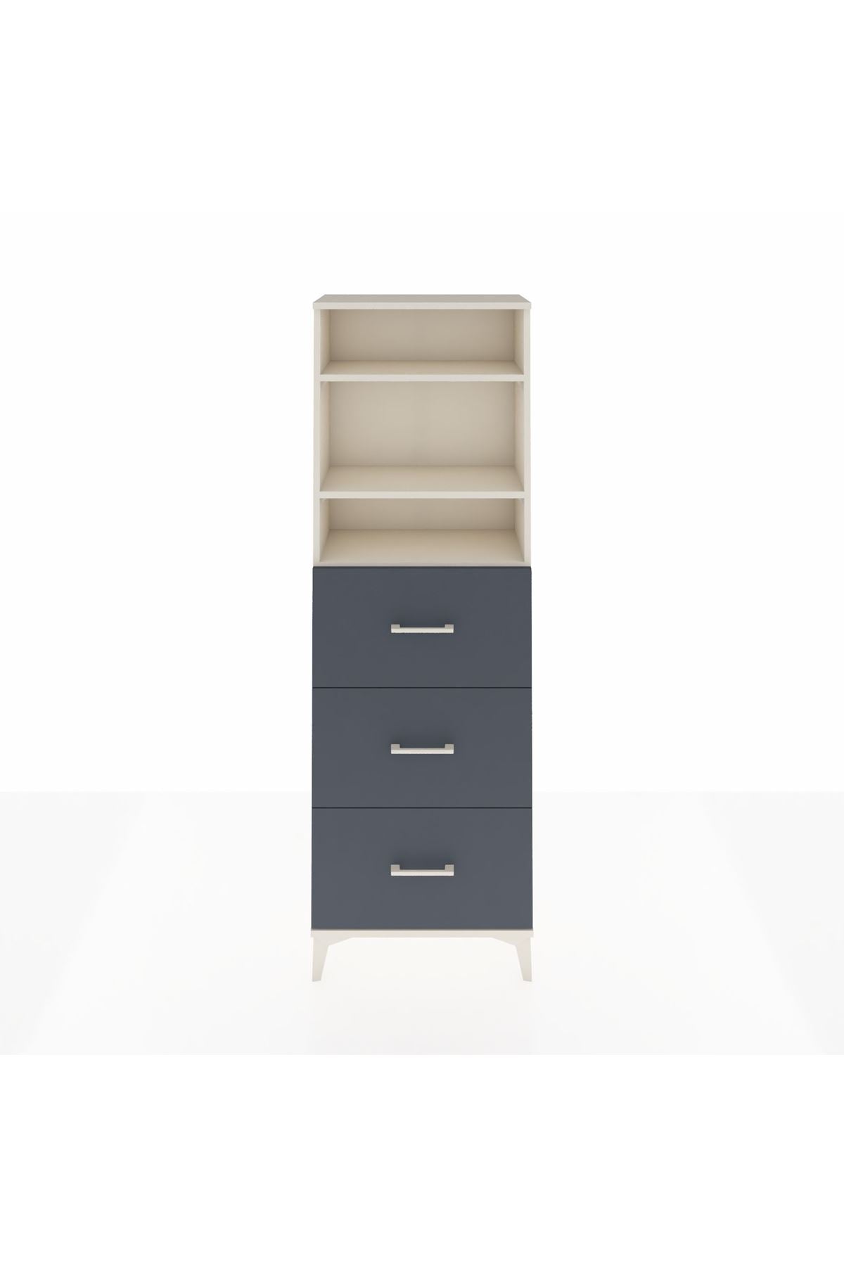 Arges Dolap 3 Raflı 3 Çekmeceli 60x30x182 - S23M052V2A