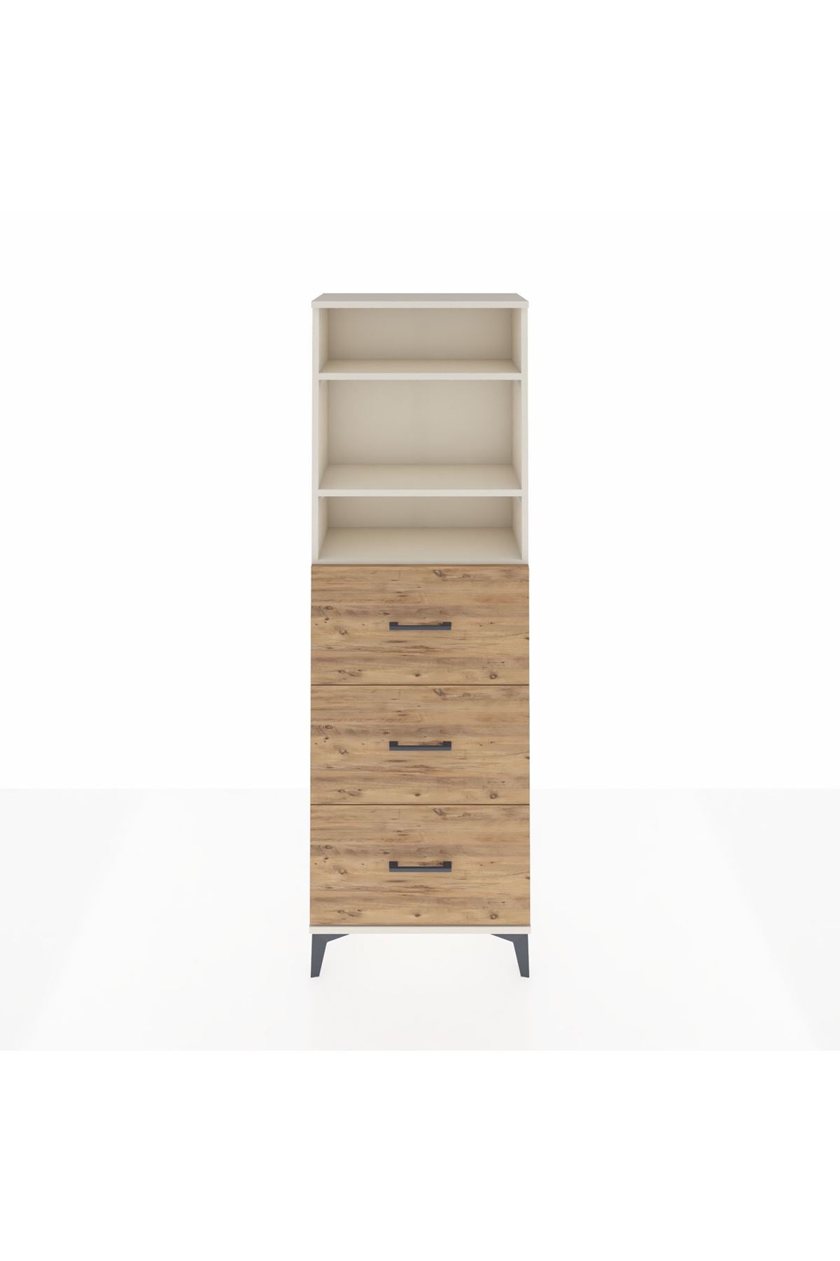Arges Dolap 3 Raflı 3 Çekmeceli 60x30x182 - S23M052V3A
