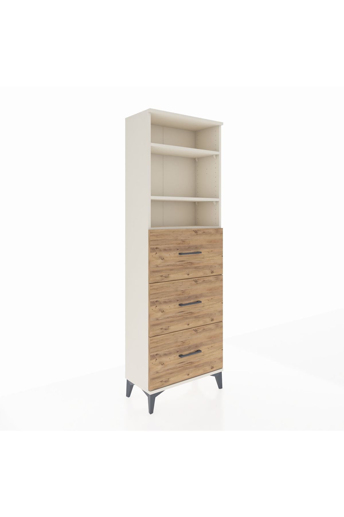 Arges Dolap 3 Raflı 3 Çekmeceli 60x30x182 - S23M052V3A