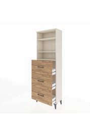 Arges Dolap 3 Raflı 3 Çekmeceli 60x30x182 - S23M052V3A
