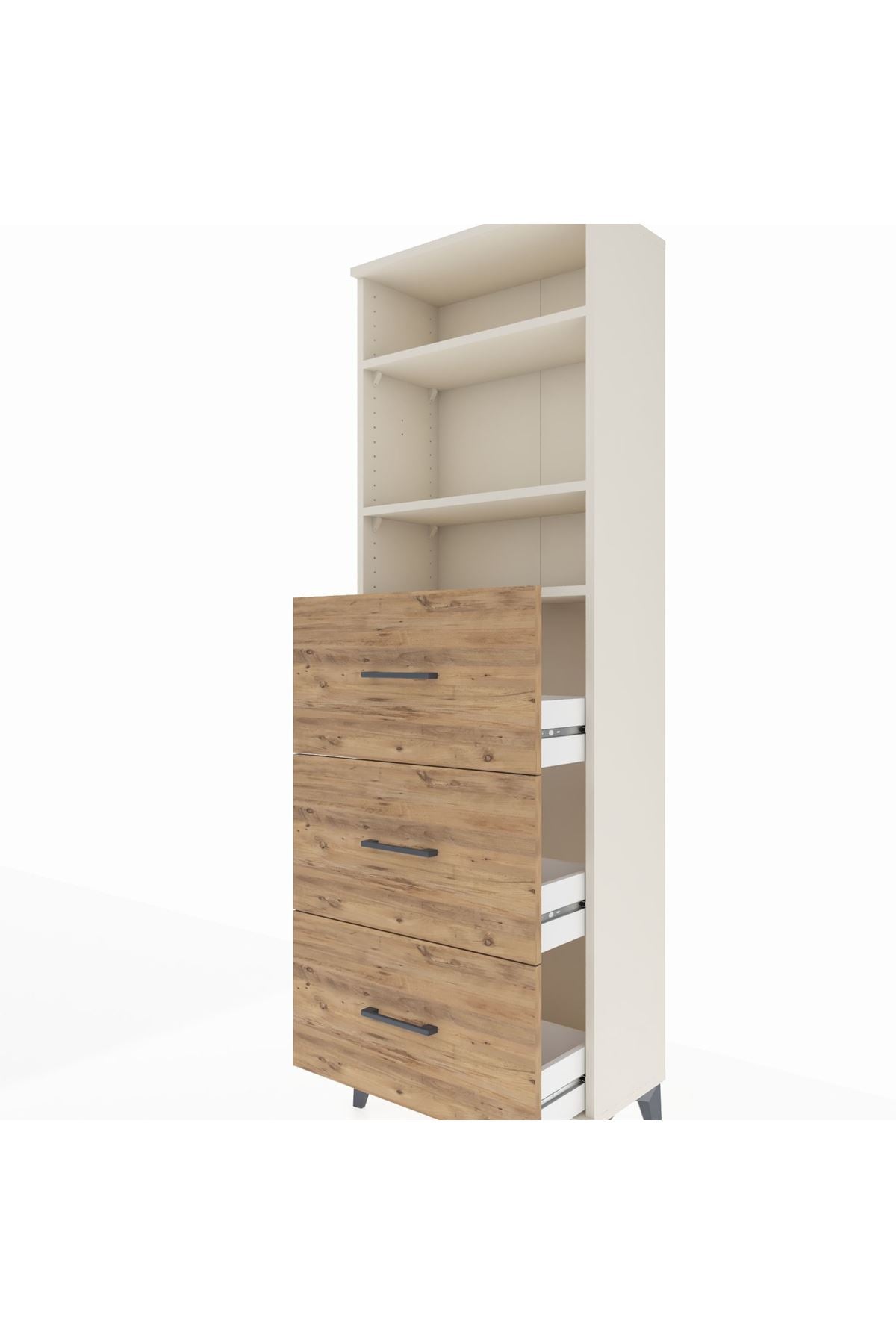 Arges Dolap 3 Raflı 3 Çekmeceli 60x30x182 - S23M052V3A