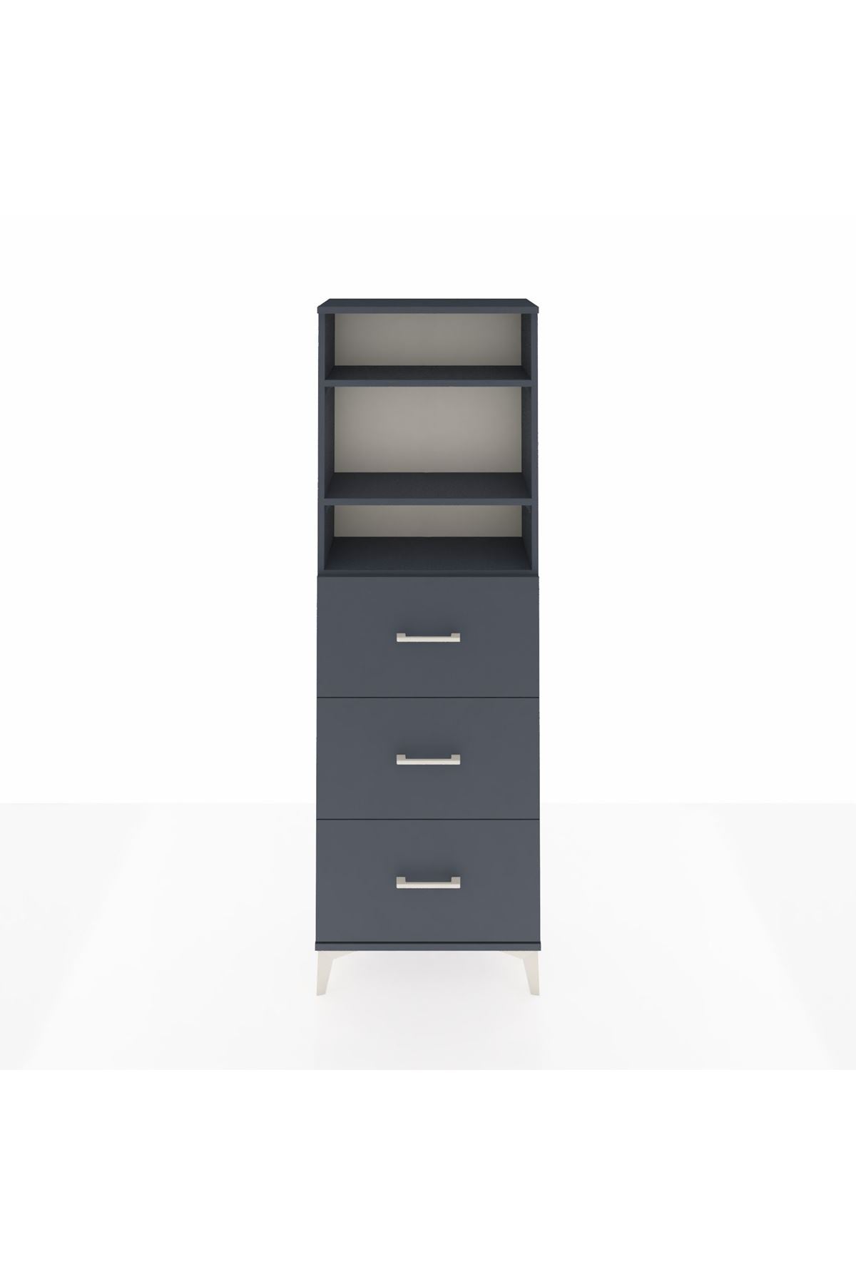 Arges Dolap 3 Raflı 3 Çekmeceli 60x30x182 - S23M052V5A