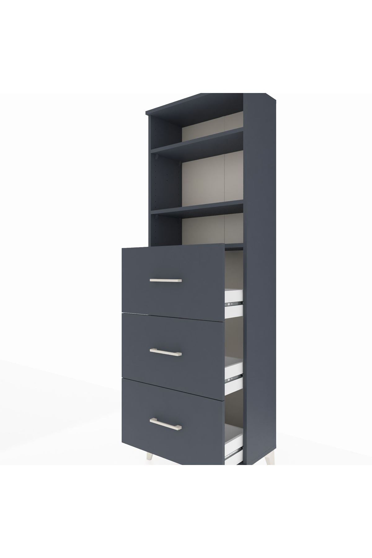 Arges Dolap 3 Raflı 3 Çekmeceli 60x30x182 - S23M052V5A