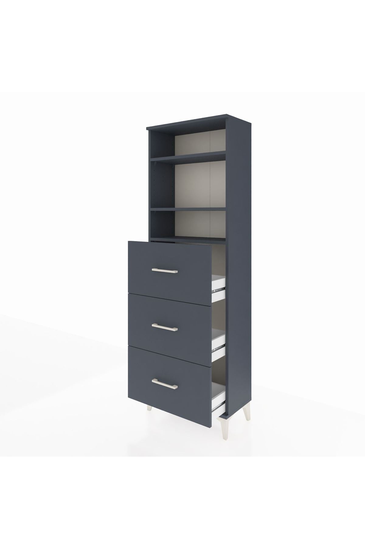 Arges Dolap 3 Raflı 3 Çekmeceli 60x30x182 - S23M052V5A