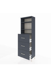 Arges Dolap 3 Raflı 3 Çekmeceli 60x30x182 - S23M052V5A