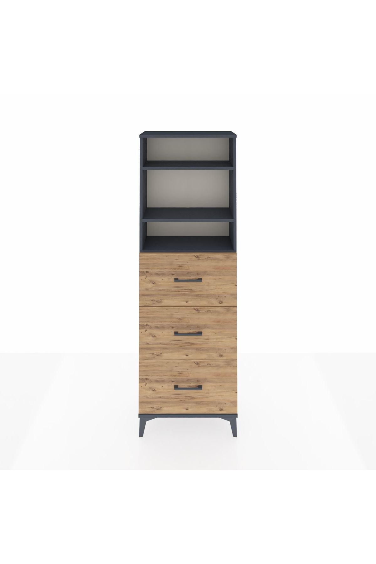 Arges Dolap 3 Raflı 3 Çekmeceli 60x30x182 - S23M052V6A