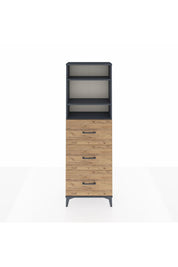 Arges Dolap 3 Raflı 3 Çekmeceli 60x30x182 - S23M052V6A