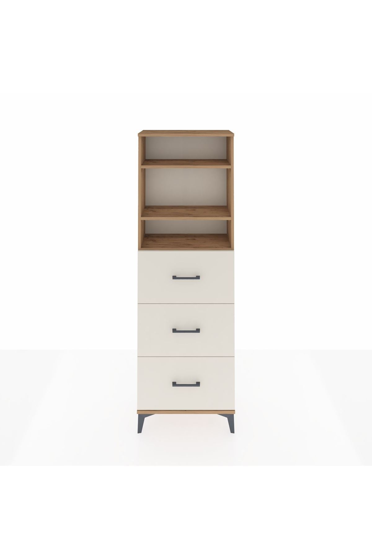 Arges Dolap 3 Raflı 3 Çekmeceli 60x30x182 - S23M052V7A