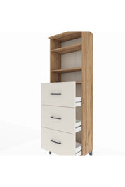 Arges Dolap 3 Raflı 3 Çekmeceli 60x30x182 - S23M052V7A