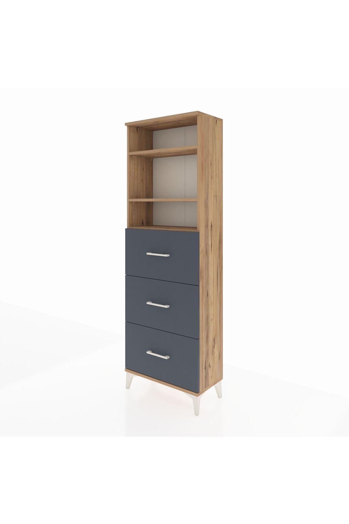 Arges Dolap 3 Raflı 3 Çekmeceli 60x30x182 - S23M052V8A