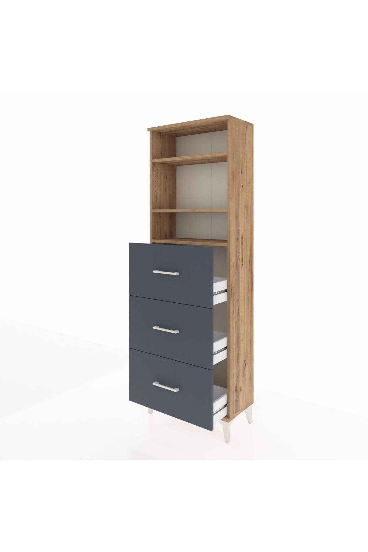 Arges Dolap 3 Raflı 3 Çekmeceli 60x30x182 - S23M052V8A