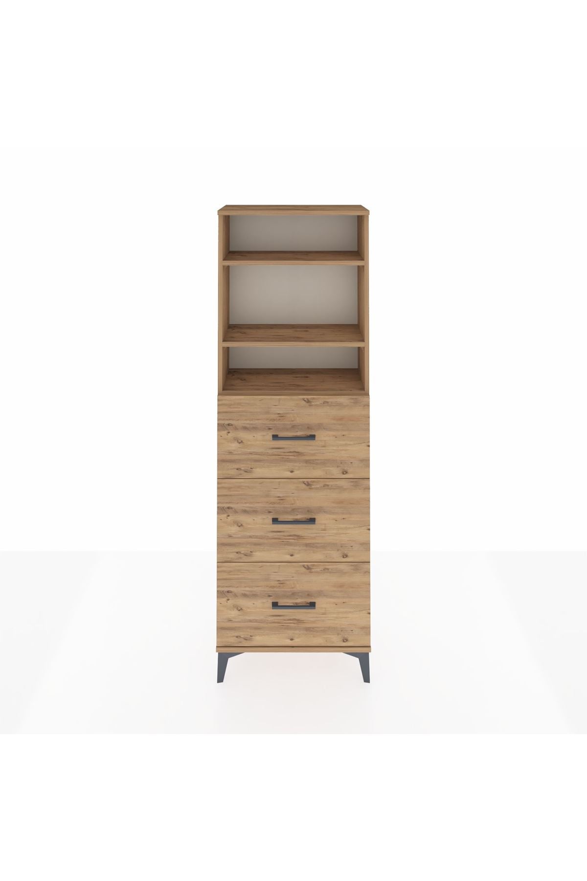 Arges Dolap 3 Raflı 3 Çekmeceli 60x30x182 - S23M052V9A