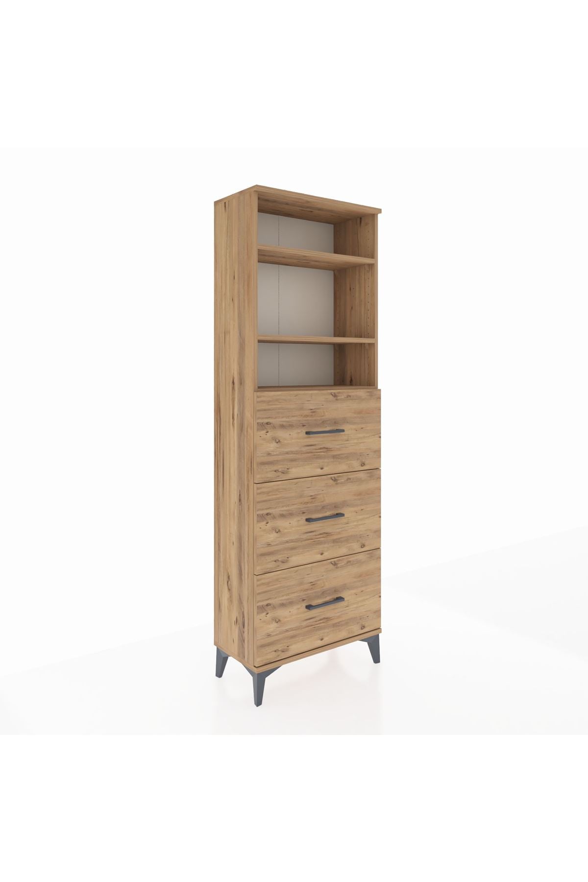 Arges Dolap 3 Raflı 3 Çekmeceli 60x30x182 - S23M052V9A