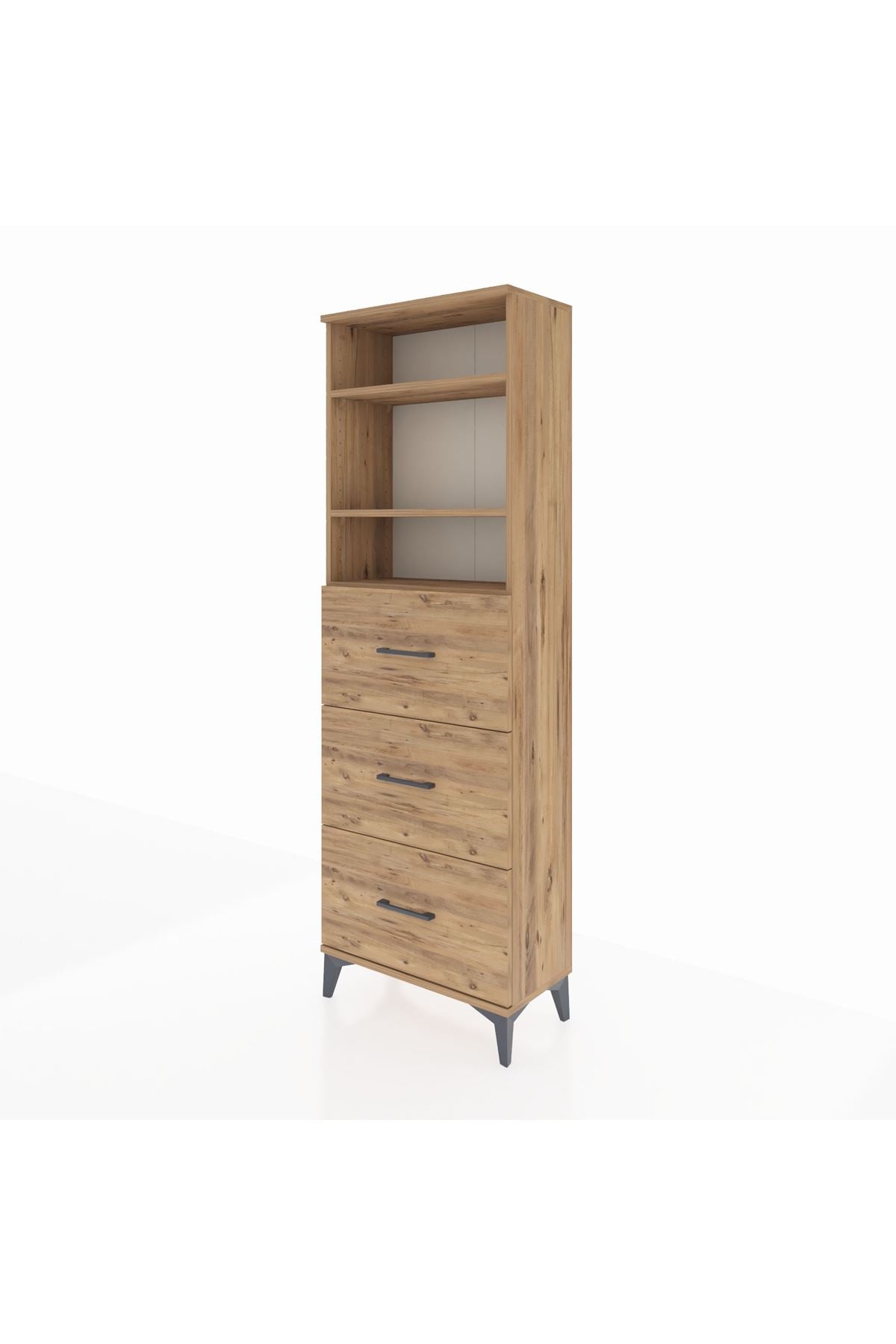 Arges Dolap 3 Raflı 3 Çekmeceli 60x30x182 - S23M052V9A
