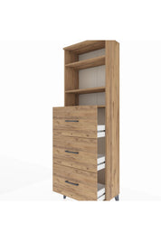 Arges Dolap 3 Raflı 3 Çekmeceli 60x30x182 - S23M052V9A
