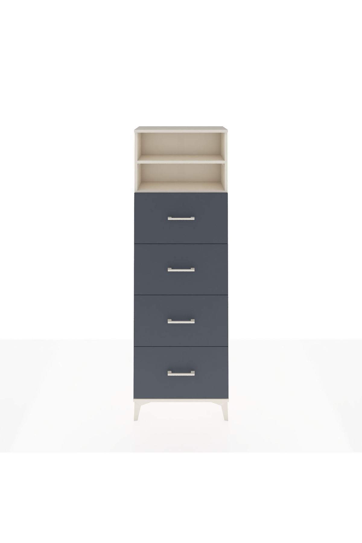 Arges Dolap 2 Raflı 4 Çekmeceli 60x30x182 - S23M053V2A