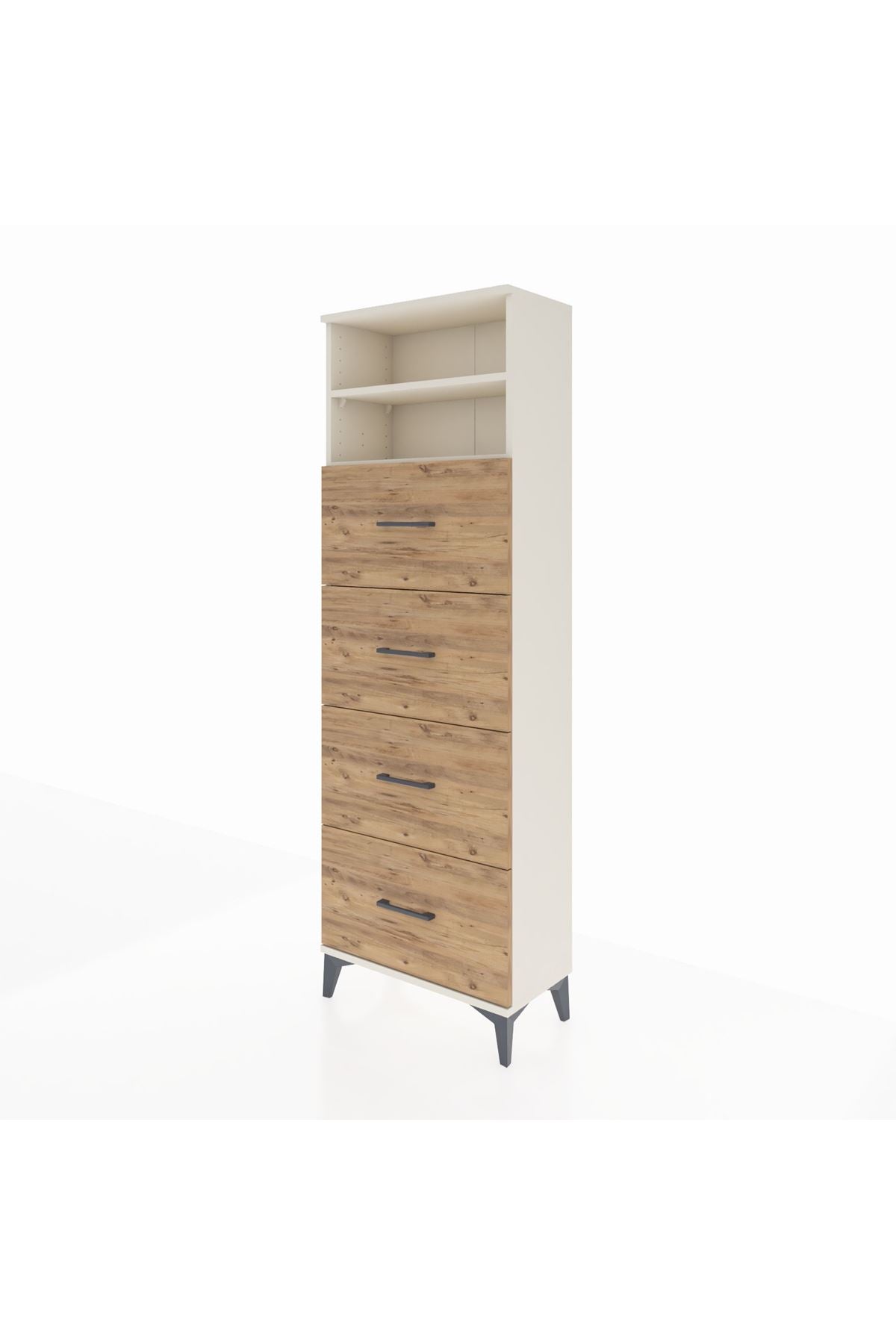 Arges Dolap 2 Raflı 4 Çekmeceli 60x30x182 - S23M053V3A