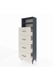 Arges Dolap 2 Raflı 4 Çekmeceli 60x30x182 - S23M053V4A