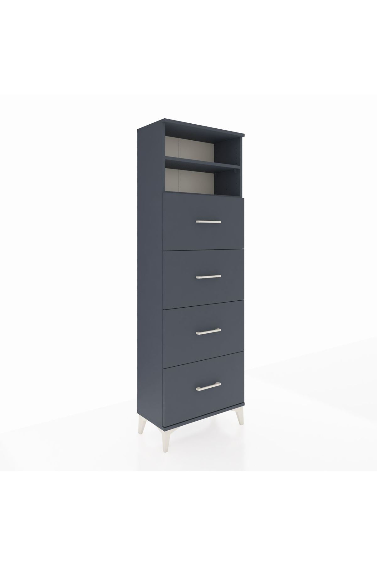 Arges Dolap 2 Raflı 4 Çekmeceli 60x30x182 - S23M053V5A